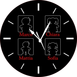 Orologio da Parete a Forma di FamigliaLegno o Plexiglass